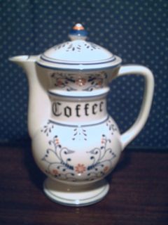 Royal Sealy Blue White Heritage 4 cup Coffee Pot Japan
