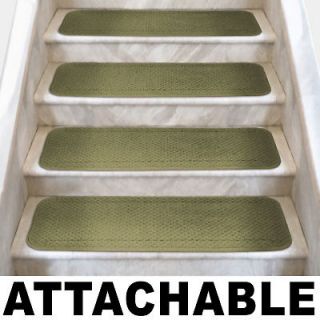   of 12 ATTACHABLE Carpet Stair Treads 6x23.5 OLIVE GREEN runner rugs