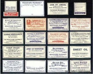 20 Vintage ALBANY New York DRUG STORE Antique Pharmacy Rx Medicine 