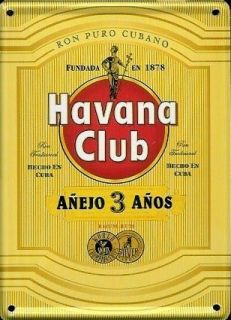 Havana Club Rum (yellow) metal postcard / mini sign
