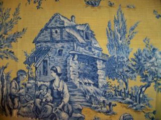 Kravet Pierre Deux Aumont Toile Fabric 10 yards Yellow Blue