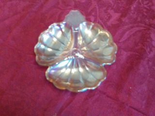 One Vintage Gold Carnival Glass Flower Shaped Candy Dish