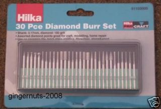 30 Piece Hilka 51103000 Diamond Burr Set