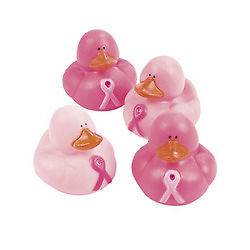 Lot Of 24 Breast Cancer Awareness Rubber Duck Duckies