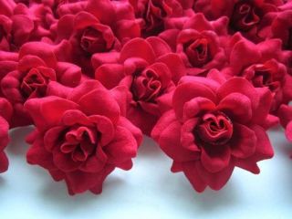 24X Roses Artificial Silk Flower Head Lot 1.75 for Hair clip Wedding 