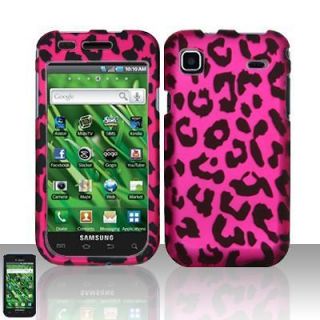Samsung Galaxy S Vibrant T959 Hard Case Rubberize Black Cover Hot Pink 