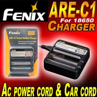 Fenix ARE C1 Smart Battery Charger (for 18650 use) Ac power Cord 12v 