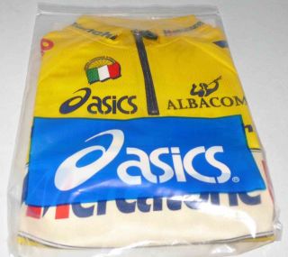 Vintage Asics MERCATONE UNO ALBACOM Yellow Cycling Jersey M Size NEW