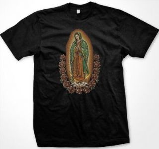 Our Lady of Guadalupe Womens Ladies T Shirt Virgin Mary Roses 