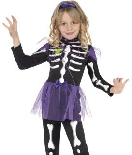 Kids Skeleton Tutu Spider Outfit Girls Halloween Fancy Dress Costume