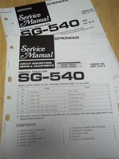   Service Manual~SG 540/​550 Graphic Equalizer~Orig​inal~Repair