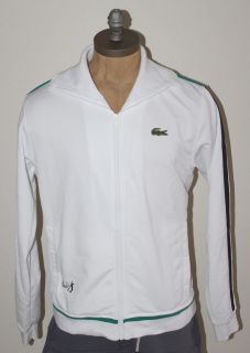 AUTH Lacoste Mens Andy Roddick White Jacket With Fleece Lining