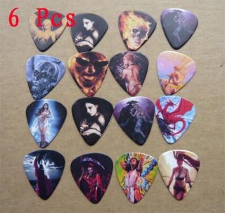 Lots of 6 pcs Personalized Guitar Picks 2 sides Priting