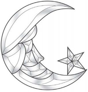 Stained Glass Supplies Moon & Star Bevel Cluster EC132