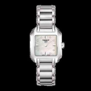   Box Tissot Womens Diamond T Wave Stainless Steel Watch T02.1.285.74
