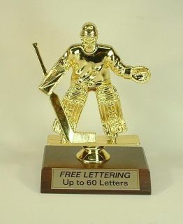 Trophy Hockey Goalie Fantasy Award Free Lettering  Team