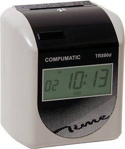 NEW COMPUMATIC TR880d TIME CLOCK w/ 250 TIME CARDS & TIME CARD RACK 