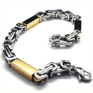 God Silver Tone Stainless Steel Link Mens Bracelet 8.8 A18834