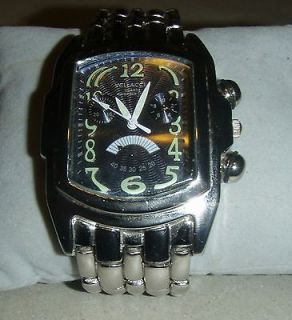 Mens HEAVY VELLACCIO Watch Stainless Steel Link Band