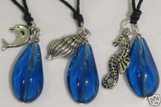 H2O Just Add Water Blue Glass Crystal Charms Necklaces H20 