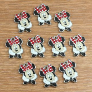 Lot 10pcs Cute Minnie Mouse Metal Charm Pendants Girls Jewerly Making 