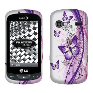 For Sprint LG LN272 Rumor Reflex 2 Tone Purple Butterfly 2D Accessory 