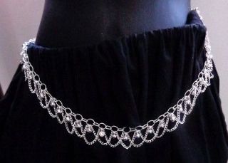   silver Chain bells Hip Scarf Belt Belly Dance INDIAN jewelry ATS