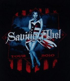 SAVING ABEL 2010 Concert Tour T Shirt (S) Small nickelback hinder 