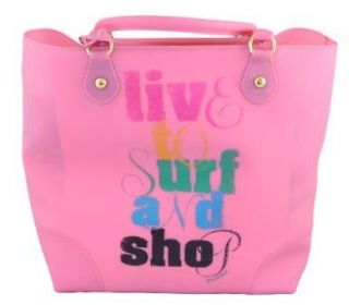   Jelly Beach Tote Pink Live to Surf and Shop BEACH BAG SUMMER $175