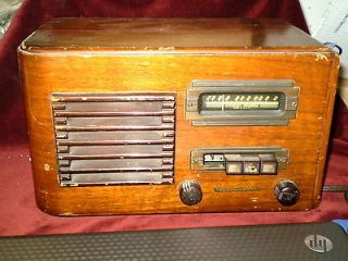Vintage Stewart Warner Wooden Art Deco Style Radio Working