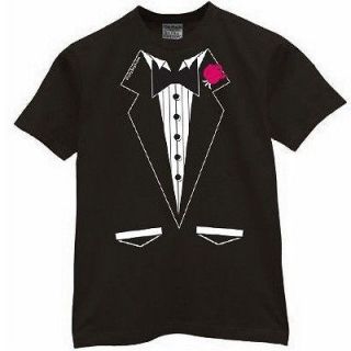 Tuxedo Tux t shirt prom wedding Bachelor Party BLACK