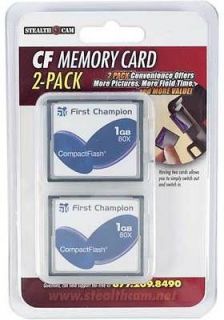 NEW GSM STEALTHCAM PACK OF TWO 1GB COMPACT FLASH CF CARDS 80X STC 2CF