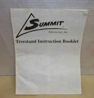 Summit Treestand Instruction Booklet the correct way and safe way to 