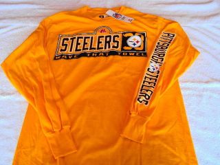 PITTSBURGH STEELERS 33 Wave Towel Logo NFL Team Apparel Gold Long 