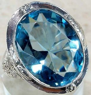 sterling silver aquamarine ring in Fine Jewelry