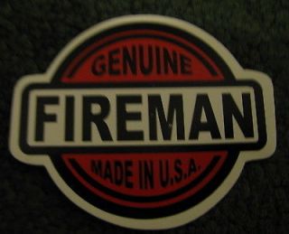 USA , helmet sticker , Genuine Fireman fire Fighter , in the USA hard 