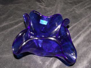 Studio Nova Italy Cobalt Blue Glass Dish Bowl