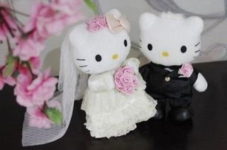  Dress 2pcs White Black Couple Hello Kitty Cat Stuffed Plush Toy 8