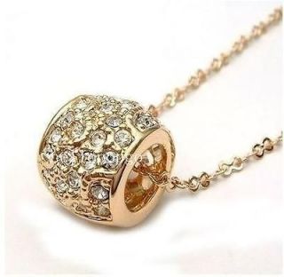 18K Rose Gold Gp Swarovski Crystal Necklace AAA59