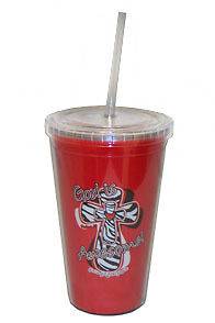   Girl Originals Red GOD IS AWESOME Acrylic Tumbler Cup w/Lid and Straw