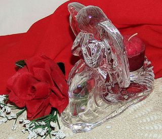 Newly listed Heavy Crystal Clear Glass Praying Angel Votive Candle 