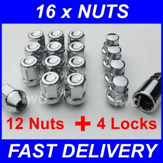 16 x ALLOY WHEEL NUTS & LOCKS FOR MAZDA MG / MGF / MGTF / LOCKING LUG 