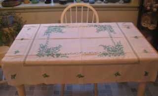vintage tablecloth turquoise in Tablecloths