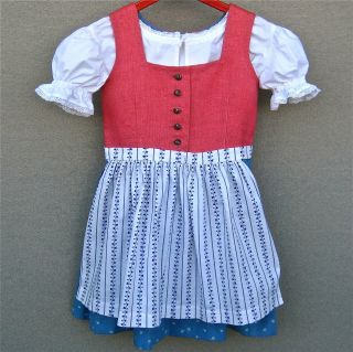   Original Lanz Made in Austria Girls Dirndl Apron Blouse Sz 8 Costume