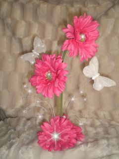   Elements crystbal, Gerbera & butterfly table centerpiece wedding