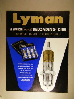 1950 60S Lyman ALL AMERICAN IMPROVED RELOADING DIES CATALOG