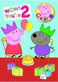 Peppa Pig Age 2/2nd Happy Birthday Card with Badge