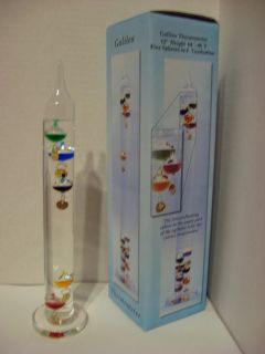 NEW Galileo Thermometer 12” 5 spheres NEW in package