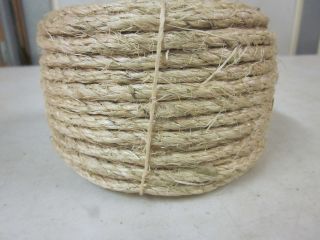 100 x 1/4 SISAL ROPE LOW STRETCH AND HIGH KNOT STRENGTH ROLL ~NEW 