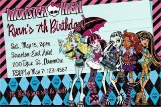 Personalized MONSTER HIGH Birthday Party Invitations